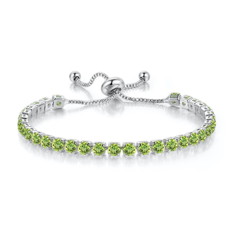 CHARMING Adjustable Colorful Birthstone AAA CZ Crystals MUlticolour Tennis Bracelets for Women - The Jewellery Supermarket