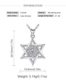 NEW Silver Star of David AAA+ Cubic Zirconia Hexagram Pendant Necklace - The Jewellery Supermarket