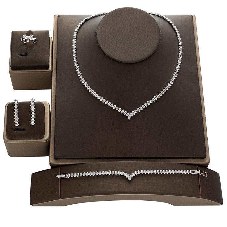 NEW ARRIVAL - Simple Lovely Ladies AAA+ Cubic Zirconia Diamonds jewellery Set - The Jewellery Supermarket