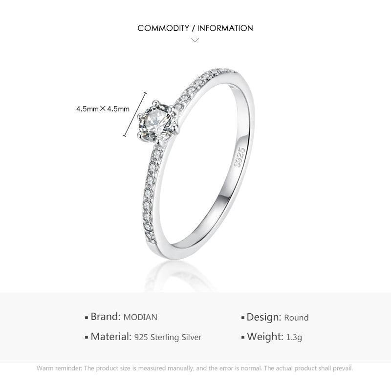 *NEW* Sterling Silver Simple Round Clear High Quality AAA+ Cubic Zirconia Diamonds Rings - The Jewellery Supermarket