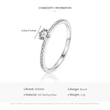 *NEW* Sterling Silver Simple Round Clear High Quality AAA+ Cubic Zirconia Diamonds Rings - The Jewellery Supermarket
