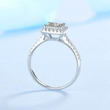 1 CT Princess Cut High Quality Moissanite Diamonds Halo Wedding Promise Ring For Women - Luxury Jewellery - The Jewellery Supermarket