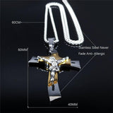 Gold Silver Color Stainless Steel Multilayer Big Long Cross Jesus Pendant Necklace for Women/Men Jewellery  - The Jewellery Supermarket