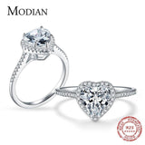 Heart Shape Silver Jewelry Ring AAAA Level Simulated Diamonds Wedding Engagement Rings - Fine Jewellery