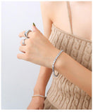 EXQUISITE Gold Plated Titanium Steel AAA+ Cubic Zirconia Simulated Diamonds Tennis Chain Bracelet for Women - The Jewellery Supermarket