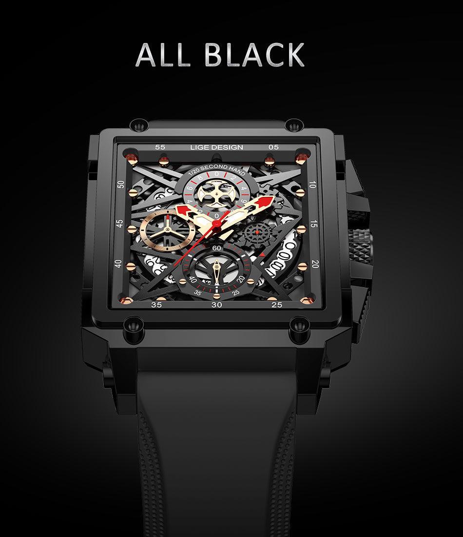 Top Brand Square Digital Sports Quartz Waterproof Stopwatch Luxury Mens Watches - The Jewellery Supermarket