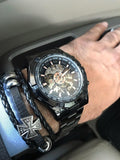 NEW - Luxury Mens Stainless Steel Skeleton Mechanical Waterproof Watch - The Jewellery Supermarket