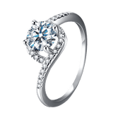 Attractive 4 Prong Round 1 CT High Quality Moissanite Diamonds Halo Luxury Rings - Fine Jewelry - The Jewellery Supermarket