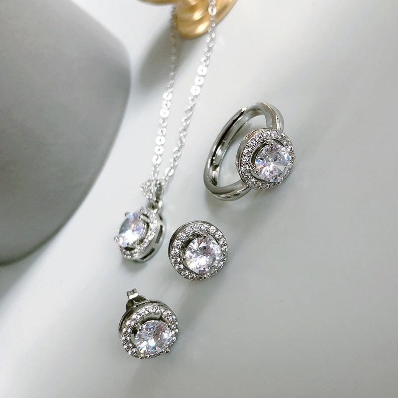 NEW ARRIVAL 18KGP and Silver AAA Zircon Crystals Jewellery Sets - Engagement Wedding Fashion Jewellery  - The Jewellery Supermarket