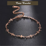 Popular Gold Color Cross Stainless Steel Jesus Christian Chain Bracelets for Women - Religious Jewellery - The Jewellery Supermarket
