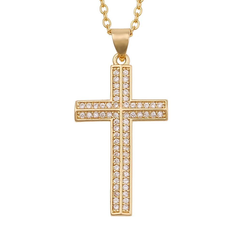 Attractive Christian Cross Shiny Pave AAA Zircon Crytals Necklaces - Religious Jewellery Gifts - The Jewellery Supermarket