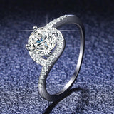 Attractive 4 Prong Round 1 CT High Quality Moissanite Diamonds Halo Luxury Rings - Fine Jewelry - The Jewellery Supermarket