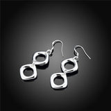 NEW ARRIVAL - Silver Round Square Necklace Earring Set For Woman - Fashion Charming Jewellery - The Jewellery Supermarket