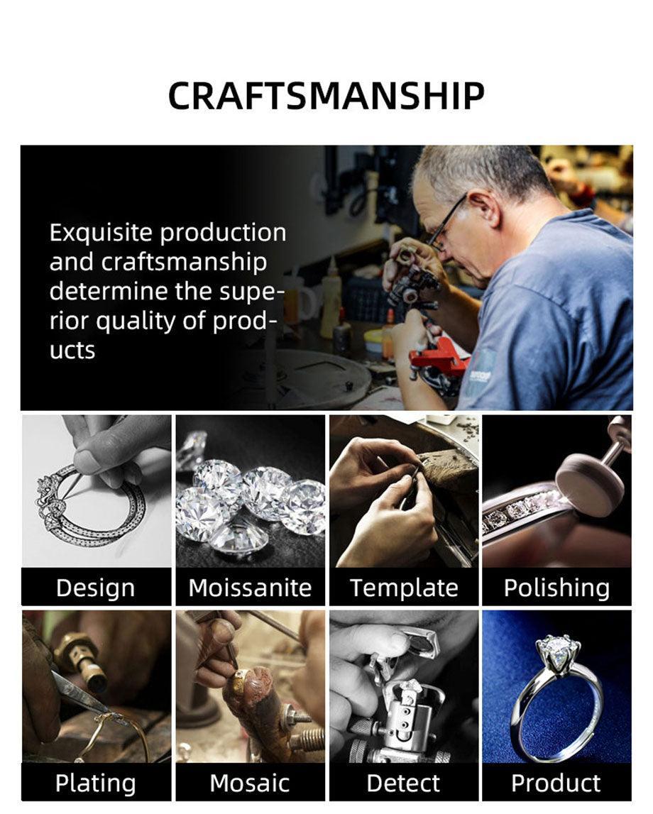 Attractive 2pcs Solid 0.5ct VVS1 14K WGP High Quality Moissanite Diamonds Rings Set - Luxury Jewellery - The Jewellery Supermarket