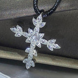 New Arrival AAA+ Cubic Zirconia Diamonds Cross Fashion Pendant Necklace for Women - The Jewellery Supermarket
