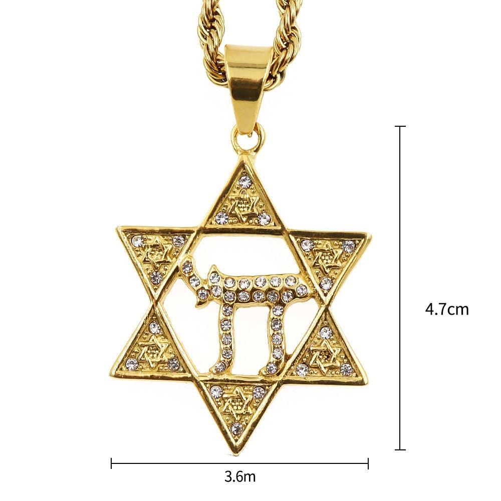 NEW ARRIVAL Jewish Star of David Necklace Long Chain Womens Religious Necklace - The Jewellery Supermarket