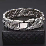 NEW Luxury Top Brand  2pcs Gold Colour Cuban Chain Male Bling Iced Out Wristwatch Bracelet for Men - The Jewellery Supermarket