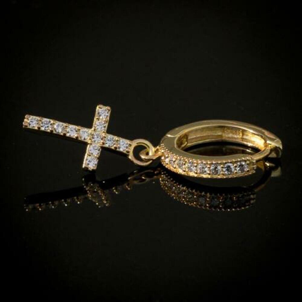 New Trendy Christian Cross Mosaic AAA Cubic Zircon Crystals Simple and Elegant Versatile Earrings for Women - The Jewellery Supermarket