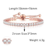 NEW Adjustable Various Size Clear AAA+ Zircon Diamonds Geometric Tennis Bracelets For Women - The Jewellery Supermarket
