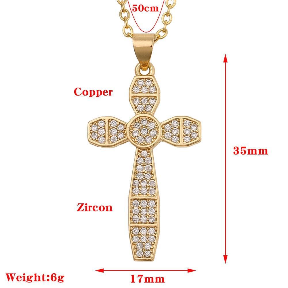 Attractive Christian Cross Shiny Pave AAA Zircon Crytals Necklaces - Religious Jewellery Gifts - The Jewellery Supermarket