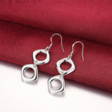 NEW ARRIVAL - Silver Round Square Necklace Earring Set For Woman - Fashion Charming Jewellery - The Jewellery Supermarket