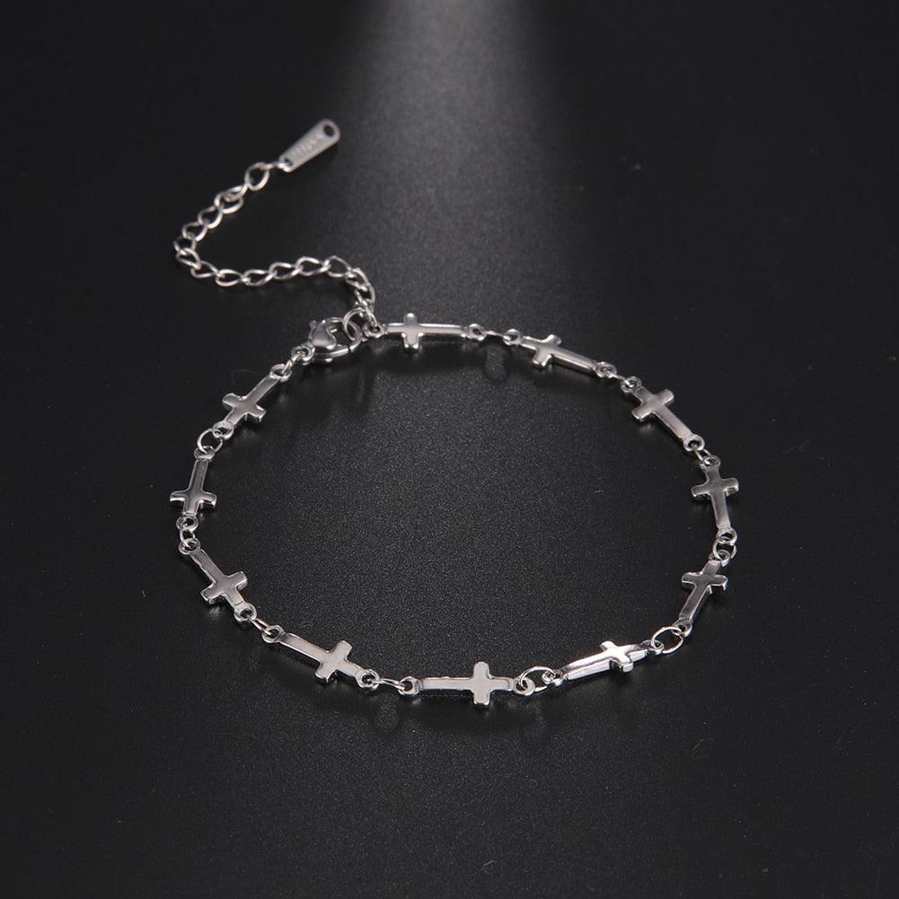BEST SELLER Cute Fashion Cross Bracelet Stainless Steel Adjustable Bracelets - Jesus Christian Jewellery - The Jewellery Supermarket