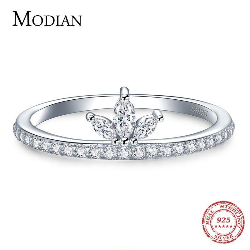 Charming Silver Crown Full AAA+ Cubic Zirconia Engagement Ring - The Jewellery Supermarket