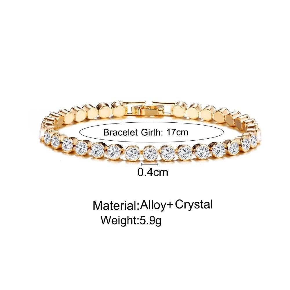 LOWEST PRICE - Luxury High Quality AAA Cubic Zirconia Crystals Tennis Bracelets For Women - Gold Silver Color Bracelets - The Jewellery Supermarket