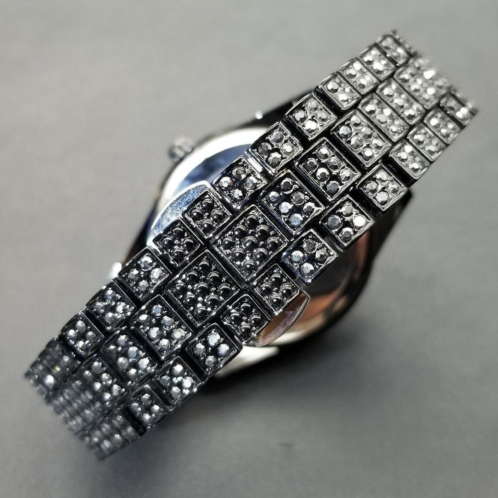 NEW Brand Luxury Roman Ice Out Automatic Date Full Simulated Diamonds Luminous Hip Hop Men Watches - The Jewellery Supermarket