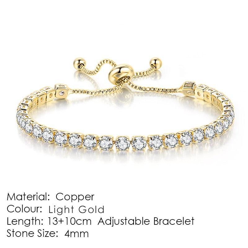 SPLENDID Tennis Bracelets For Women - Sparking AAA+ Zircon Diamonds Rose Gold Color Handmade Jewellery - The Jewellery Supermarket
