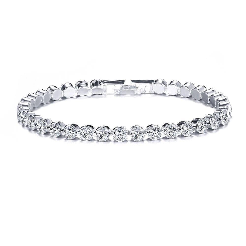 LOWEST PRICE - Luxury High Quality AAA Cubic Zirconia Crystals Tennis Bracelets For Women - Gold Silver Color Bracelets - The Jewellery Supermarket