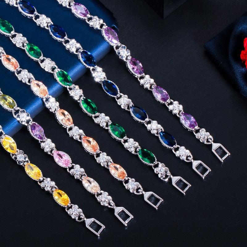 Beautiful Marquise Cut Yellow AAA+ Cubic Zirconia Simulated Diamonds Luxury Tennis Bracelets - The Jewellery Supermarket