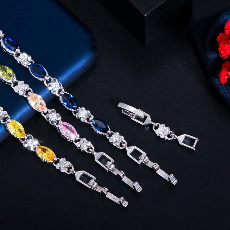Beautiful Marquise Cut Yellow AAA+ Cubic Zirconia Simulated Diamonds Luxury Tennis Bracelets - The Jewellery Supermarket