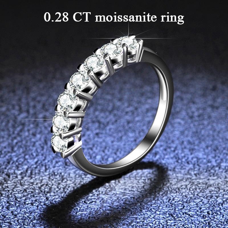 Attractive Platinum Plated Round Cut High Quality Moissanite Diamonds Rings - Fine Jewellery - The Jewellery Supermarket