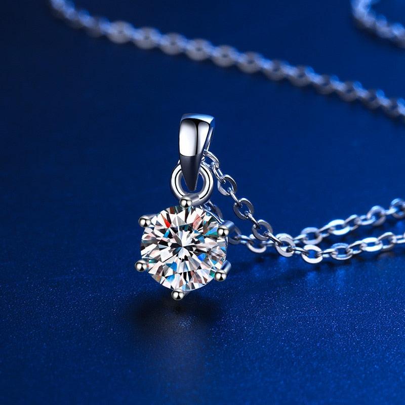 Amazing 1CT 2CT 3CT VVS Round Cut High Quality Moissanite Diamonds Necklaces - Luxury Wedding Jewellery - The Jewellery Supermarket
