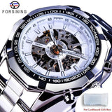 NEW - Luxury Mens Stainless Steel Skeleton Mechanical Waterproof Watch - The Jewellery Supermarket