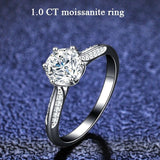 Attractive Platinum Plated Round Cut High Quality Moissanite Diamonds Rings - Fine Jewellery - The Jewellery Supermarket