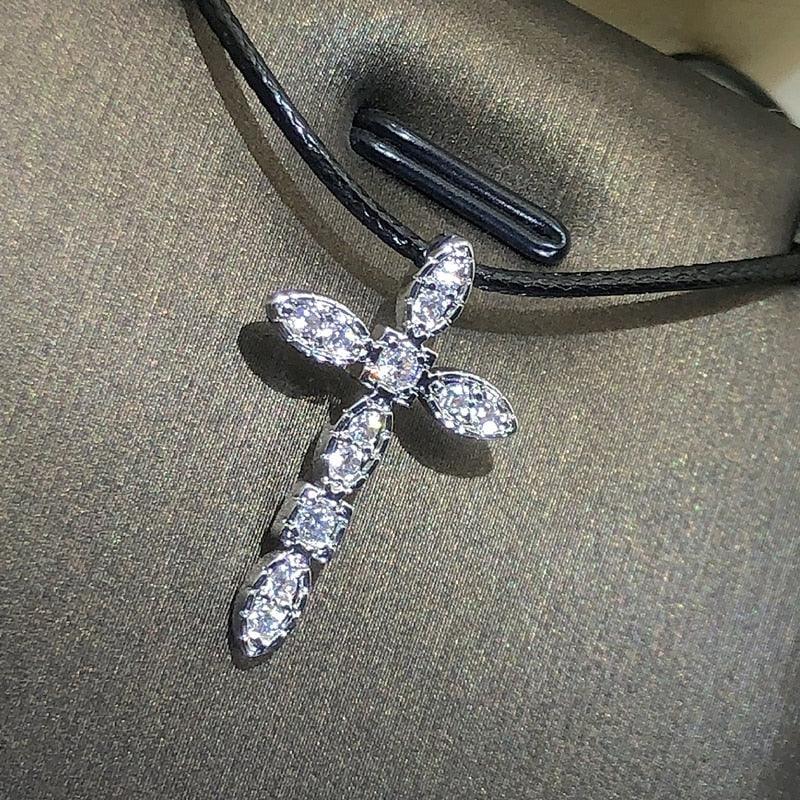 NEW - Exquisite Cross Silver Fashion Cross AAA+ Cubic Zirconia Diamonds Pendant Necklace - The Jewellery Supermarket