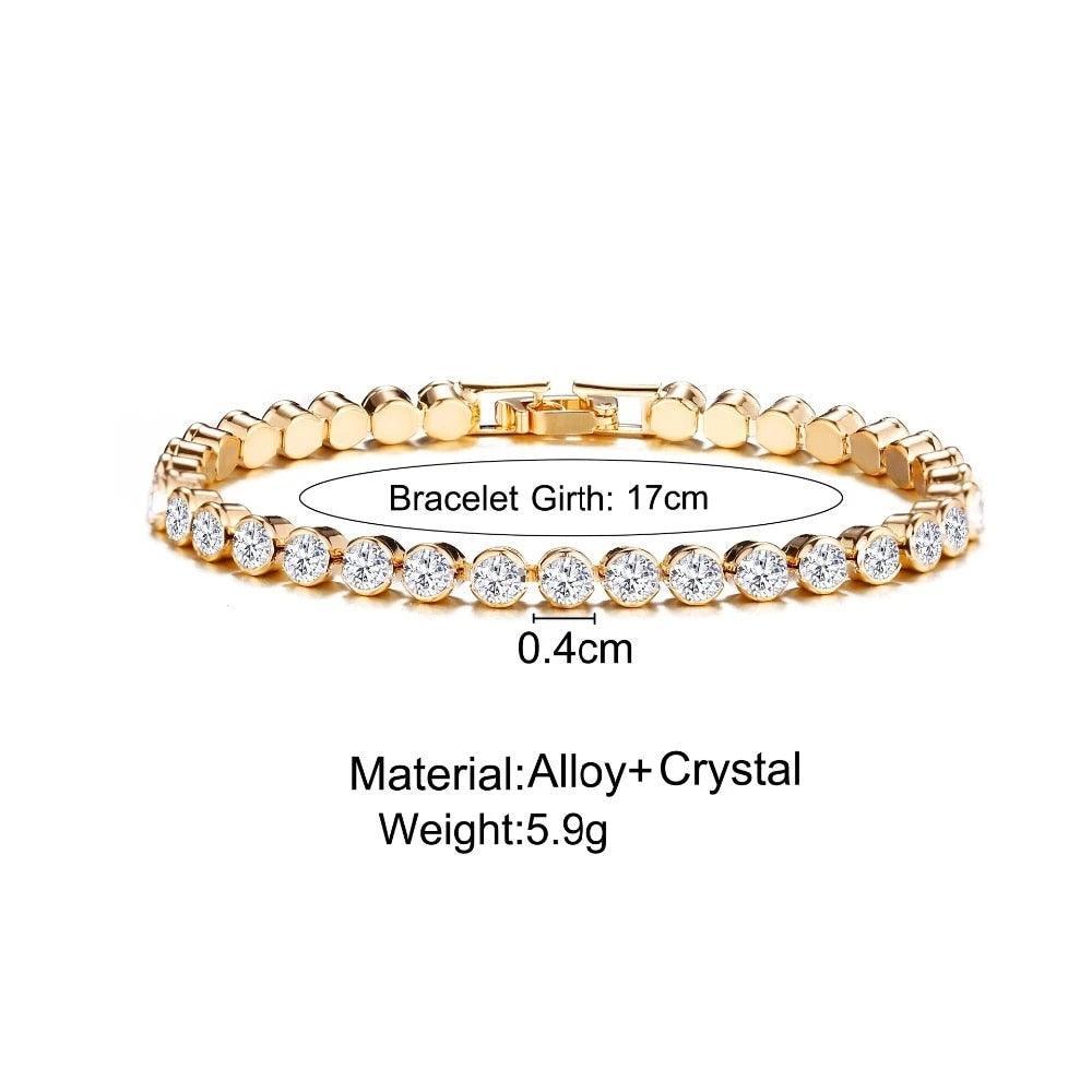 LOWEST PRICE - Luxury High Quality AAA Cubic Zirconia Crystals Tennis Bracelets For Women - Gold Silver Color Bracelets - The Jewellery Supermarket