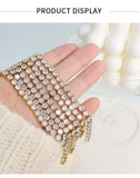 EXQUISITE Gold Plated Titanium Steel AAA+ Cubic Zirconia Simulated Diamonds Tennis Chain Bracelet for Women - The Jewellery Supermarket