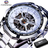 NEW - Luxury Mens Stainless Steel Skeleton Mechanical Waterproof Watch - The Jewellery Supermarket