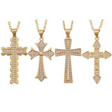 Attractive Christian Cross Shiny Pave AAA Zircon Crytals Necklaces - Religious Jewellery Gifts - The Jewellery Supermarket