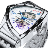 NEW - Luxury Men Gold Black Triangle Skeleton Automatic Mechanical Wristwatch Irregular Watch - The Jewellery Supermarket