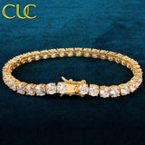 CAPTIVATING Gold Color 1 Row AAA+ Cubic Zirconia Simulated Diamonds Tennis Link Bracelets - The Jewellery Supermarket