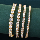 CAPTIVATING Gold Color 1 Row AAA+ Cubic Zirconia Simulated Diamonds Tennis Link Bracelets - The Jewellery Supermarket