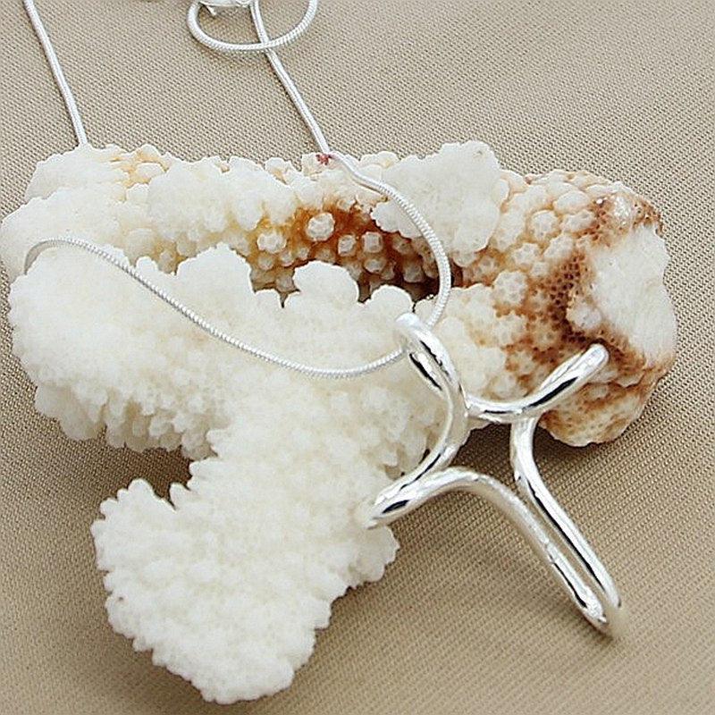 Best Seller 925 Sterling Silver Cross Pendant Necklace with Snake Chain - Fashion Wedding Engagement Jewellery - The Jewellery Supermarket