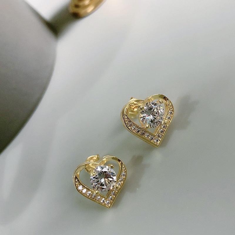 NEW Promise Ring Stud Earring Necklace Sterling Silver - 18KGP AAA Zircon Crystal Fashion Jewellery Set - The Jewellery Supermarket