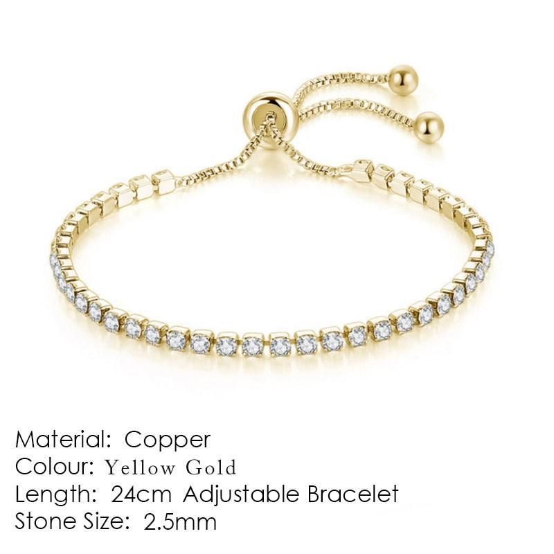 SPLENDID Tennis Bracelets For Women - Sparking AAA+ Zircon Diamonds Rose Gold Color Handmade Jewellery - The Jewellery Supermarket