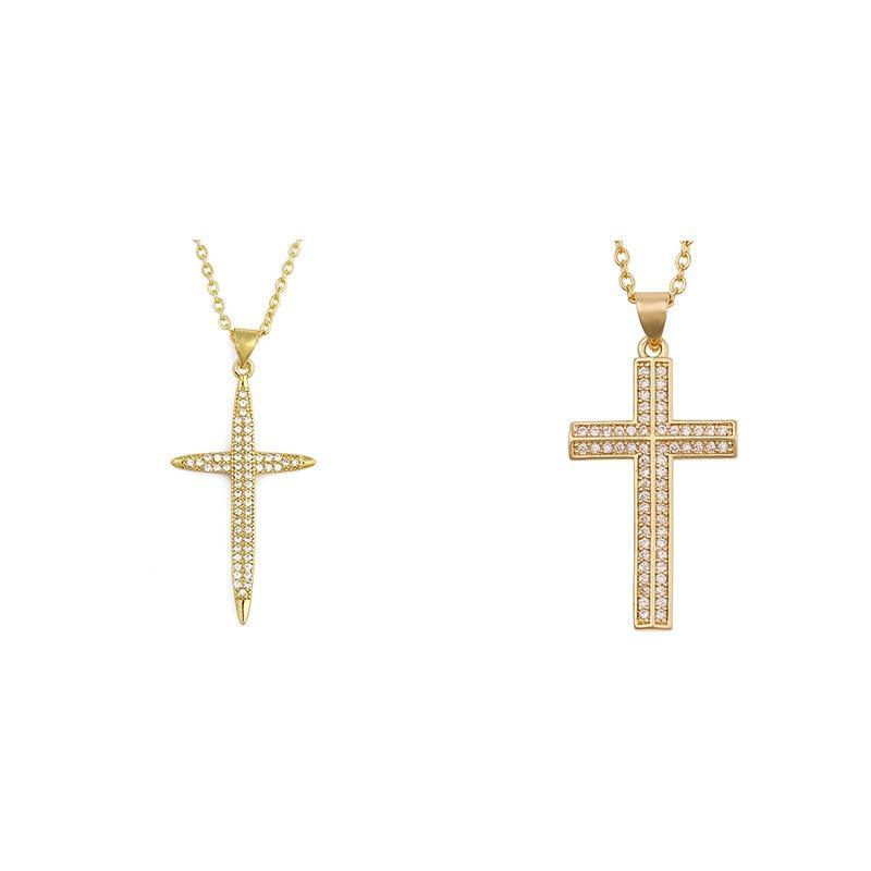 Attractive Christian Cross Shiny Pave AAA Zircon Crytals Necklaces - Religious Jewellery Gifts - The Jewellery Supermarket