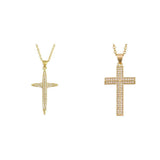 Attractive Christian Cross Shiny Pave AAA Zircon Crytals Necklaces - Religious Jewellery Gifts - The Jewellery Supermarket